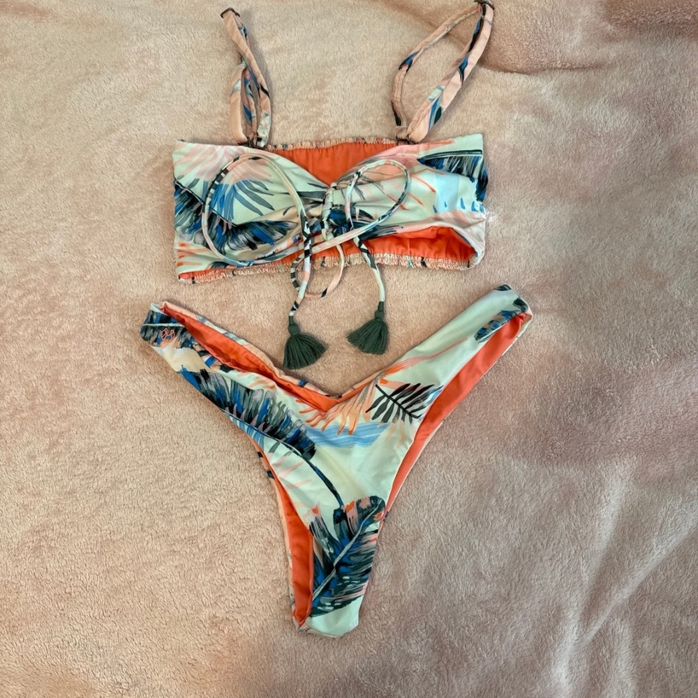 Tropical Print Bikini Set